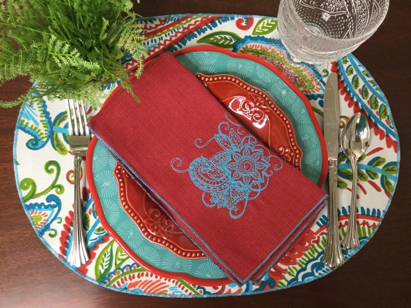 800px x 600px - Colorful Paisley Placemat | Sunset Stitches